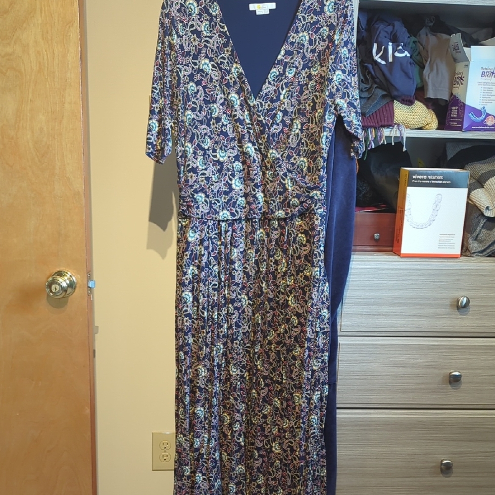 Boden Blue Floral Maxi Wrap Dress